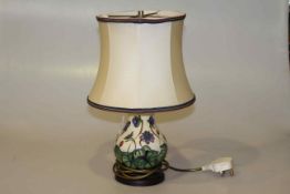 Moorcroft table lamp, 18.