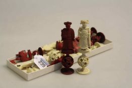 Sixteen pieces of Chinese ivory chess set