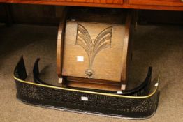 Early 20th Century oak coal box and two fenders