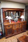 Late 19th/Early 20th Century walnut mirror back sideboard,