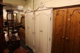 Pair Barkers of Northallerton arched top to door wardrobes