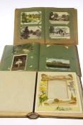 Victorian photograph album and two albums of postcards