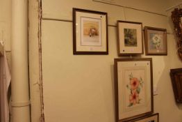 Collection of ten various and prints including signed watercolours, LNER prints,
