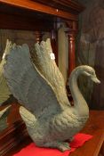 Large bronze model of swan