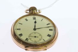 9 carat gold keyless pocket watch