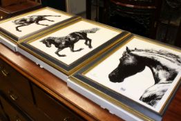 Three Royal Crown Derby horse plaques