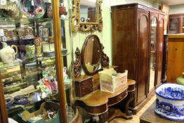 Victorian mahogany triple door wardrobe and Duchess dressing table