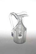 Regency claret jug, with inset plaque depicting a hare coursing scene,