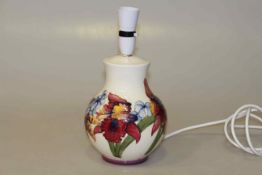 Moorcroft orchid pattern table lamp,