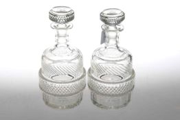 Good pair of late Georgian decanters and stoppers, 26.