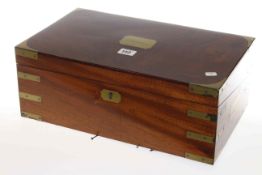 19th Century mahogany and brass bound desk box