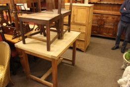 Heals vintage oak draw leaf dining table and similar linen chest