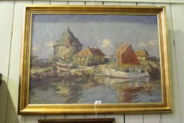 Mogens Ege, Coastal Scenery from Christianso Island, Denmark, oil on canvas, signed lower right,
