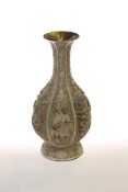 Chinese ivory coloured lacquer vase, of lobed pear form,