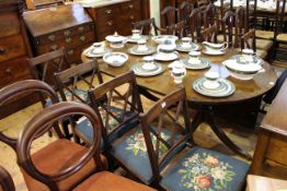 Set of eight Georgian mahogany dining chairs including one carver together with a mahogany Georgian