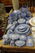 Collection of Wedgwood blue Jasperware pieces,
