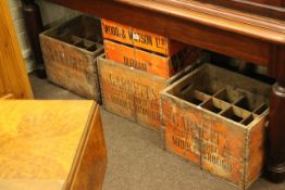 Four vintage soft drinks crate