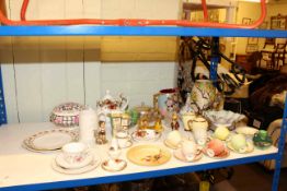 Carlton coffee set, jugs and vase, Hummel and Bunnykins figures, Worcester plate, Wedgwood tankard,