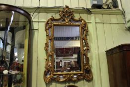 Ornate rectangular gilt framed marginal mirror