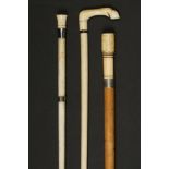 (3) 19TH C. SAILOR-MADE WHALEBONE WALKING/SWAGGER STICKS