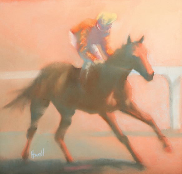 Peter Howell (British born 1932),ARR Framed pastel signed ‘Lester Piggott Up’, 48cm x 50cm Condition