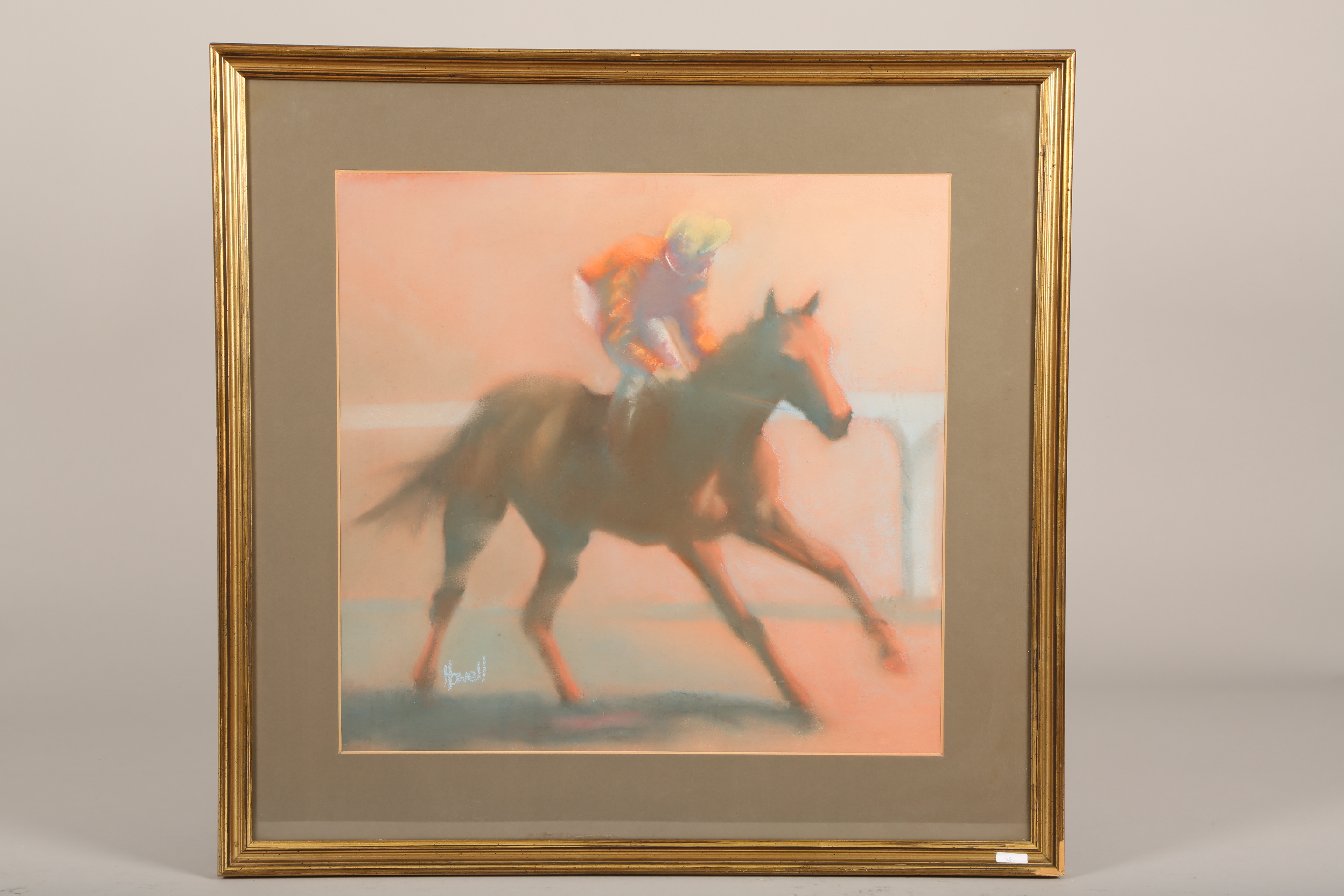 Peter Howell (British born 1932),ARR Framed pastel signed ‘Lester Piggott Up’, 48cm x 50cm Condition - Image 2 of 3