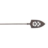 A JAPANESE IRON ARROW, EDO PERIOD with large leaf-shaped head pierced with symmetrical