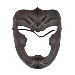 A JAPANESE IRON FULL-FACE MASK (SOMEN) IN THE MANNER OF FUKUTAKE ICHIRO, SHOWA PERIOD of hammered