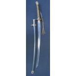 A JAPANESE W.W.II OFFICER'S SWORD (KATANA) with curved single-edged blade with straight hamon,