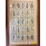 A set of framed John Player Specials Dickens cigarette cards over two frames and a set of framed
