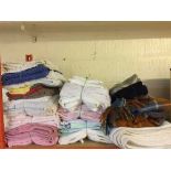 A quantity of assorted towels, bath mats, duvet covers, pillow cases,