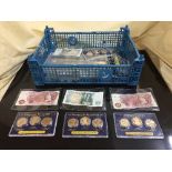 A basket thirty six un-circulated American Dollars, first day issue President proof Dollars,