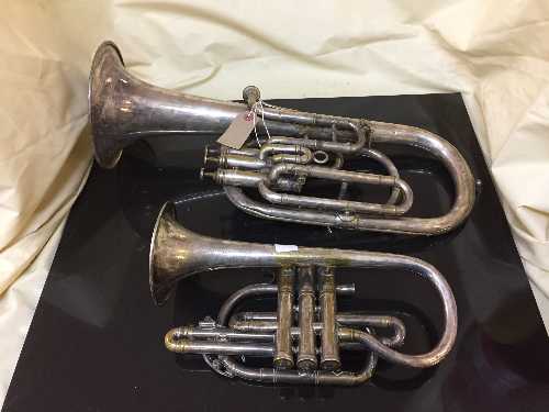 A Besson and Company tenor horn and a Besson and Company cornet