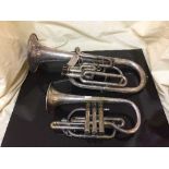 A Besson and Company tenor horn and a Besson and Company cornet