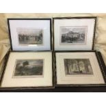 A quantity of hand coloured engravings including Chillingham Castle, West Moreland,