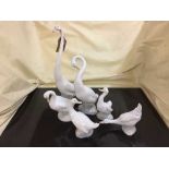 A set of six Nao figures - swans