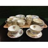 A tray of Royal Doulton coffee cups and saucers,