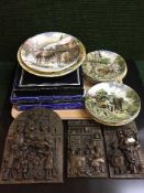A tray of assorted collector's plates, Wedgwood farming scenes,