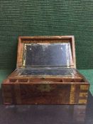 A Victorian rosewood brass bound writing box