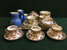 A tray of part early 20th century tea set,