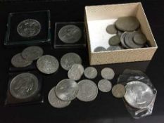 Assorted English coins,