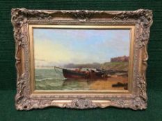 Stuart Henry Bell : Whitburn cobbles, oil on canvas, signed, dated 1894, 29 cm x 44 cm, framed.