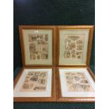 Five framed antiquarian prints - hunting scenes