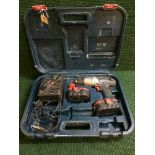 A Bosch GSB 18 VE-2 Professional drill in case with batteries and charger