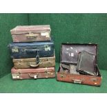 Five mid twentieth century luggage cases