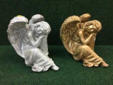 Two garden figures - angels