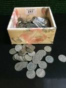 A large quantity of six pence pieces,