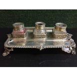 A George III silver ink stand, William Plummer, London 1771,