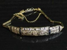 An Art Deco sapphire and diamond set bracelet,