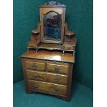 A late Victorian walnut dressing chest